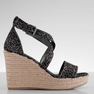 NEW Authentic Very G Patti Wedge Sandal - Leopard